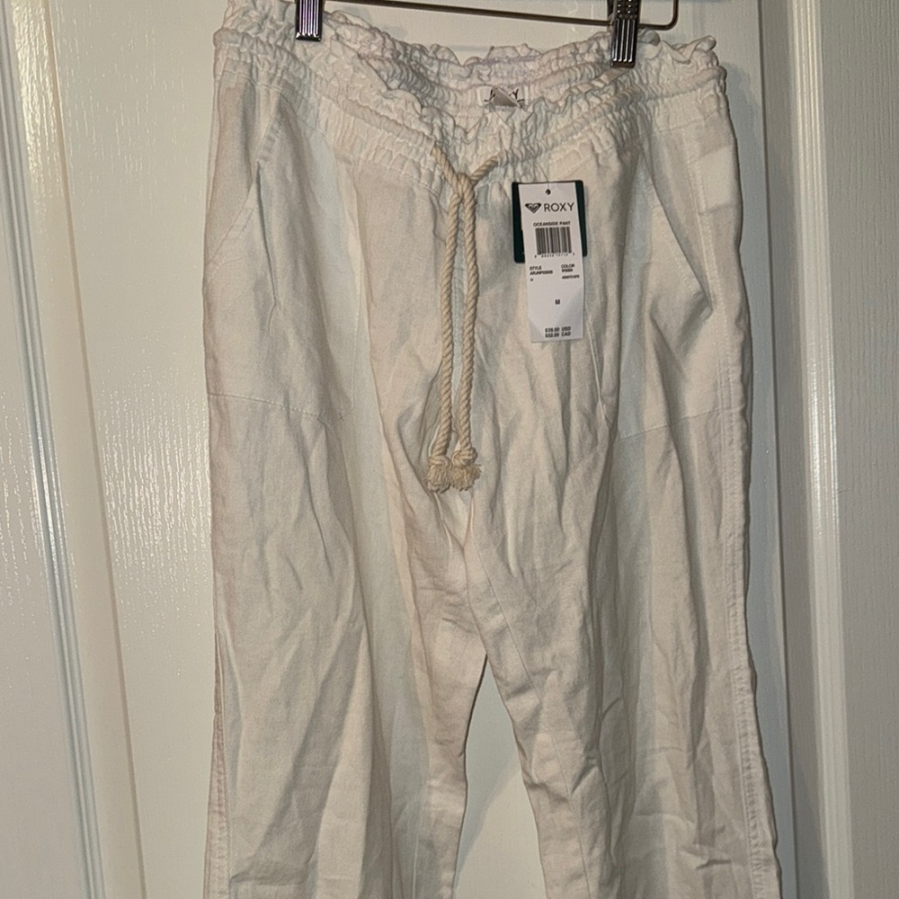 Roxy White Linen Pants